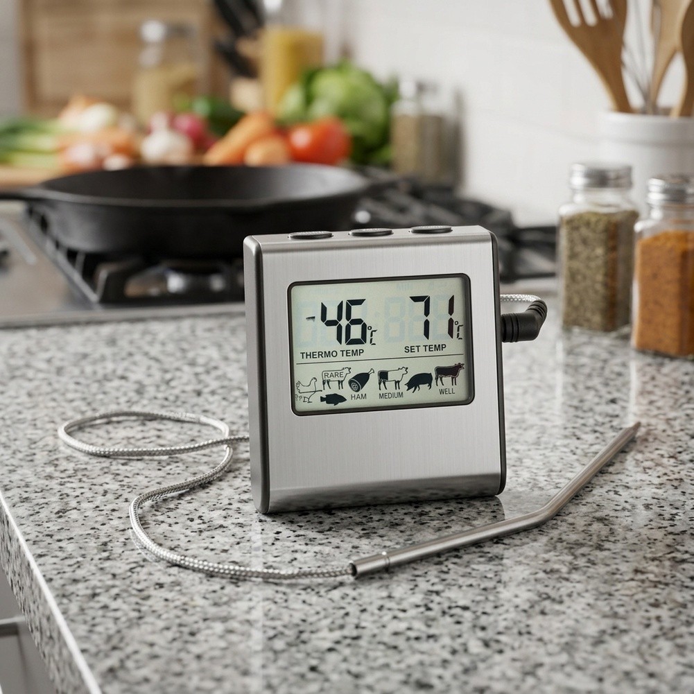 Meat Thermometer - Termometro Digitale LCD per Carne con