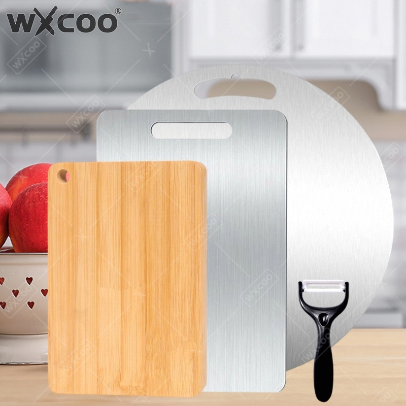 Bamboo Cutting Board - Tagliere Bifacciale WXCOO in Acciaio Inox