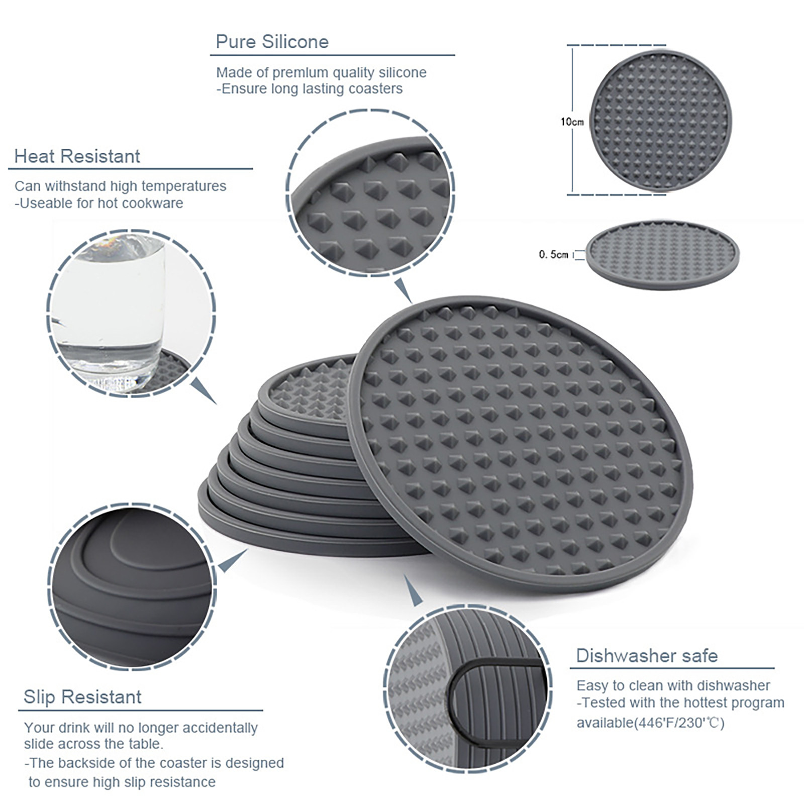 6 pezzi sottobicchiere in Sili - Kitchen Gadgets Set recensione e prezzo